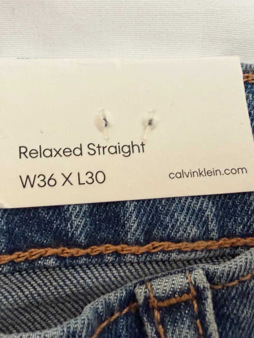 $99 Men's 36W 30L Calvin Klein Relaxed Straight Jeans 36x30 Blue Tundra